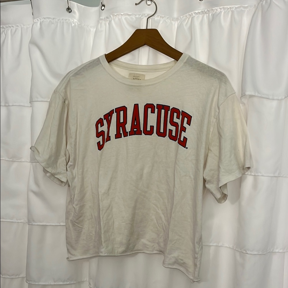 Syracuse Cropped White T-Shirt